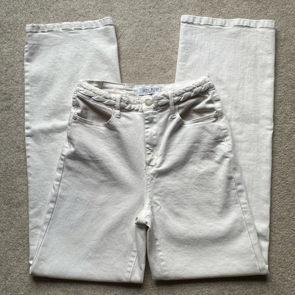 Judy Blue White High Rise Wide Leg Jeans - Picture 1 of 11